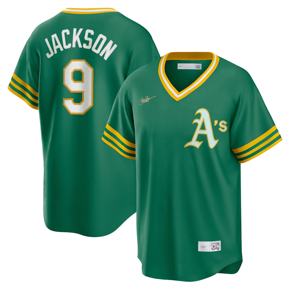 Men's Oakland Athletics Reggie Jackson Road Cooperstown Collection Player Jersey - Kelly Green